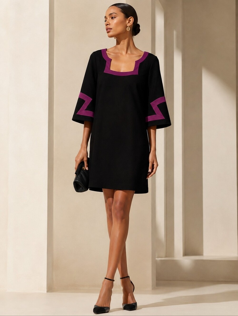 ❤️ NWT! TRINA TURK BELL SLEEVE MOD SHIFT DRESS, 8